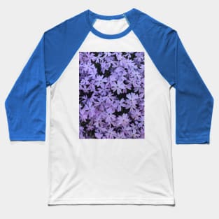 Purple Floral Garden Flower Pattern Baseball T-Shirt